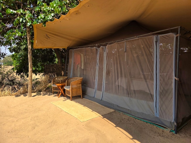 Tent Exterior, Chula Island Camp, Lower Zambezi, Zambia