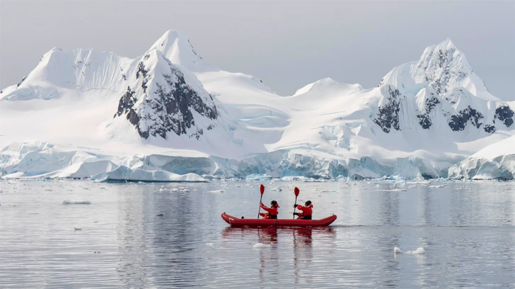 Inflatable Kayaking in Charlotte Bay, HX Expeditions, Antarctica