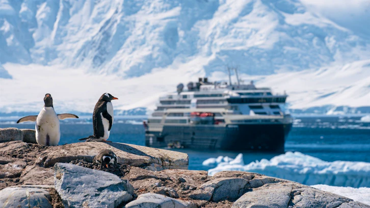 MS Fridtjof Nansen in Damoy Point, HX Expeditions, Antarctica