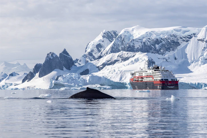 MS Roald Amundsen near Danco Island, HX Expeditions, Antarctica