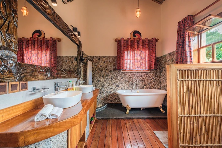 Bathroom, Ingagi Lodge, Volcanoes National Park, Rwanda