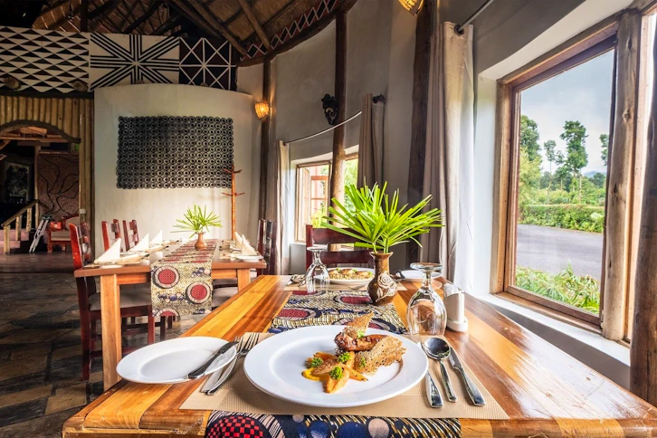 Dining, Ingagi Lodge, Volcanoes National Park, Rwanda