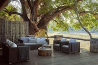 relaxing outdoor area at Mfuwe lodge