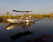 Okuti motorboat, Moremi Game Reserve, Okavango Delta, Botswana