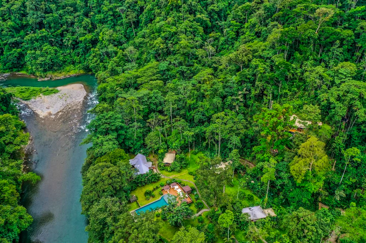 Exterior Aerial, Pacuare Lodge, Talamanca Mountains, Costa Rica