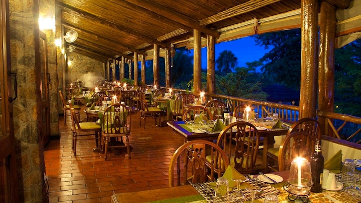 Dining Room and Terrace, Paraa Safari Lodge, Murchison Falls, Uganda