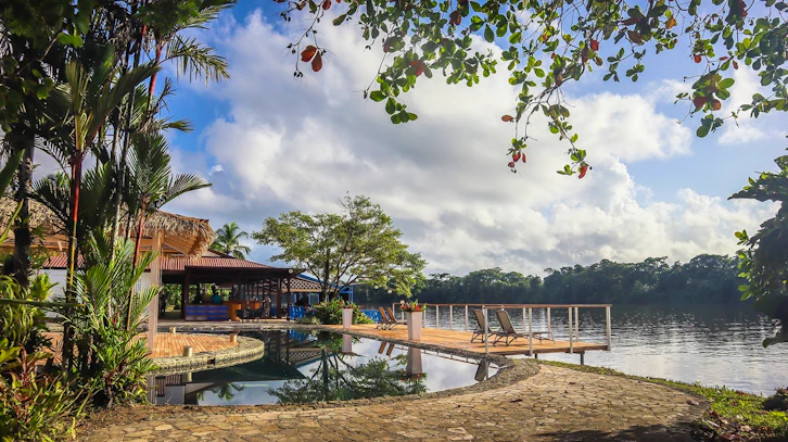 Pool and Restaurant, Tortuga Lodge, Tortuguero National Park, Costa Rica