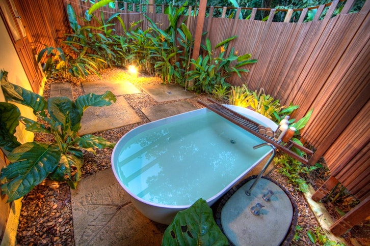 Bathtub in a private garden