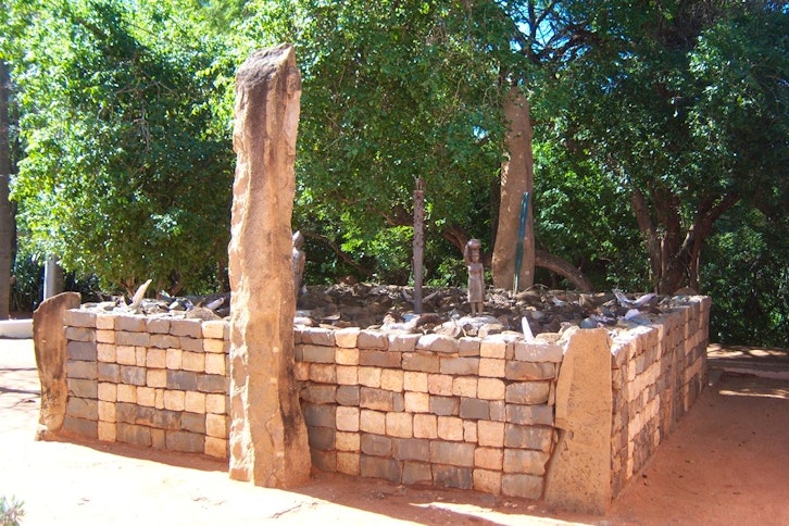 Replica of Sakalava tomb at Berenty Lodge, which has an interesting museum
