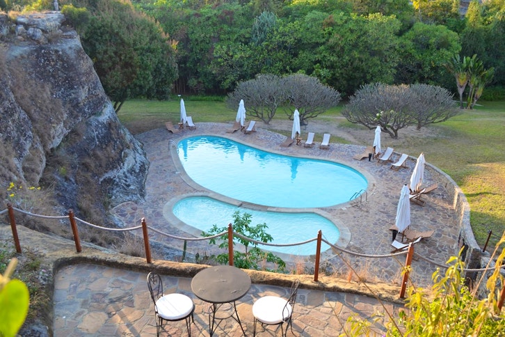 The hotel is thoughtfully designed and blended into the Isalo massif